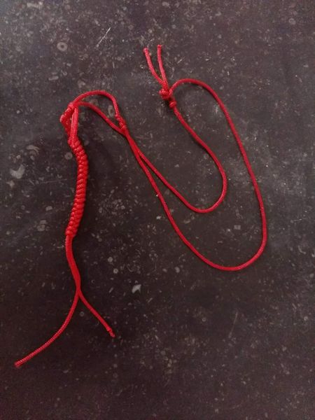 Contexte : ce cordon, plus généralement sans la partie tressée était "donné" a tout les nouveaux nés avec leur "nom tibétain" attribué par Robert Spatz en fonction de son humeur et souvent de son invention, ce cordon accompagnait l'enfant, puis l'adolescent toute sa vie, encore une déformation de l'utilisation du cordon de refuge bouddhiste au profit d'une féodalité et une adoration de la personne de Robert Spatz alias Lama Kunzang.