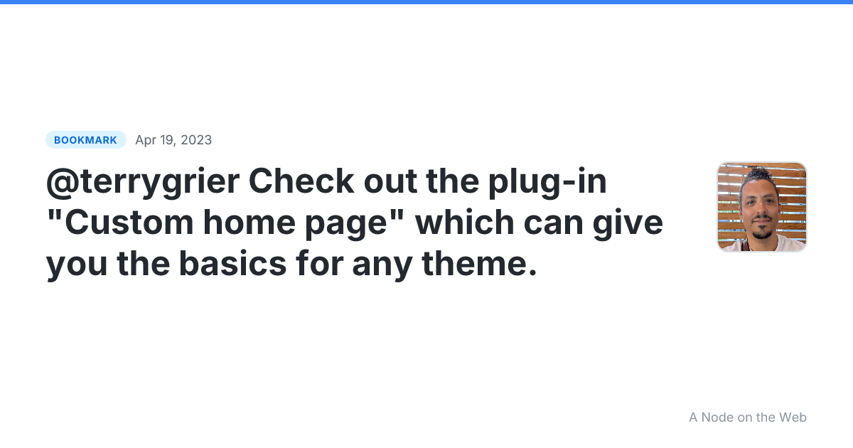 @terrygrier Check out the plug-in "Custom home page" which can give you the basics for any theme.