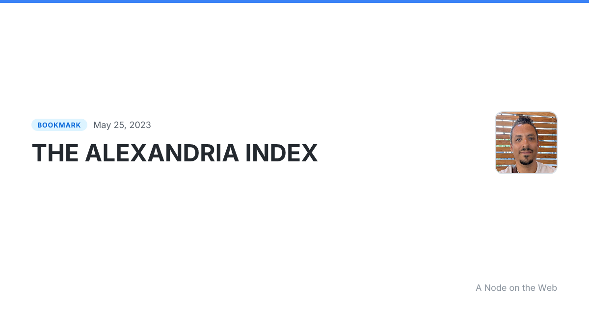THE ALEXANDRIA INDEX