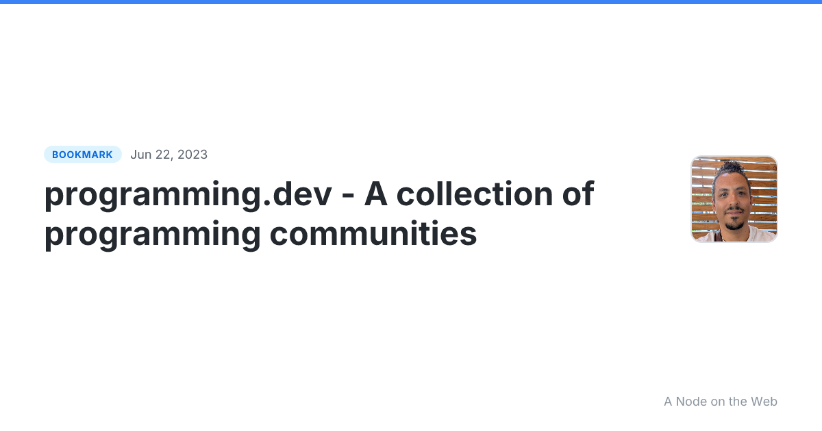 programming.dev - A collection of programming communities