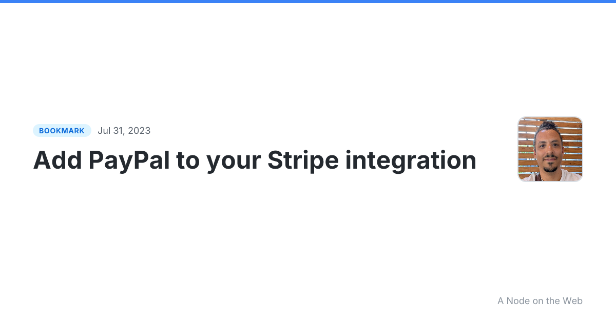 Add PayPal to your Stripe integration