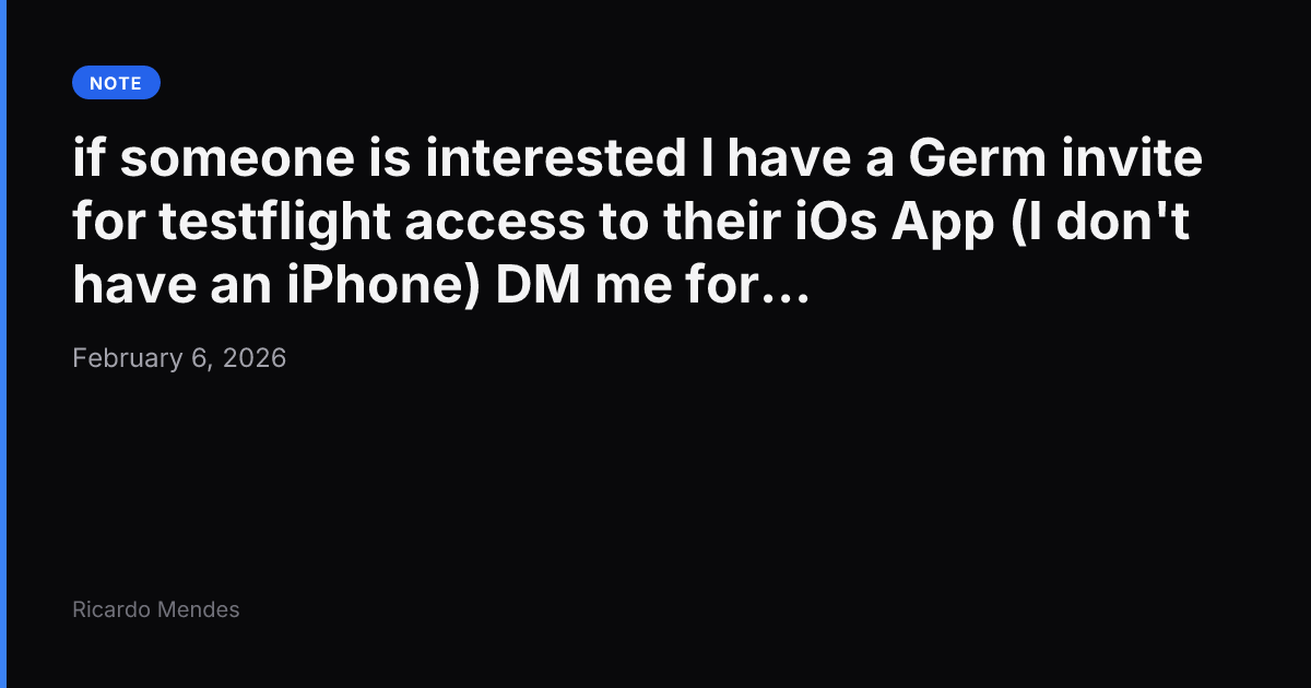 if someone is interested I have a #Germ invite for testfligh...