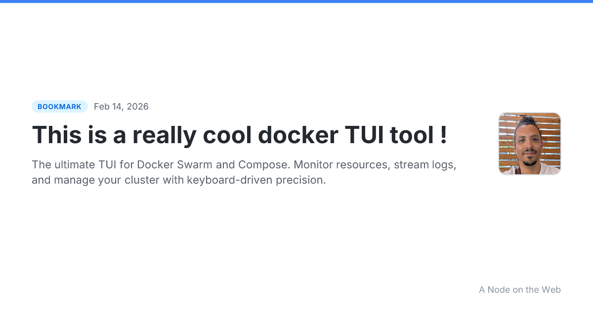 This is a really cool docker TUI tool !