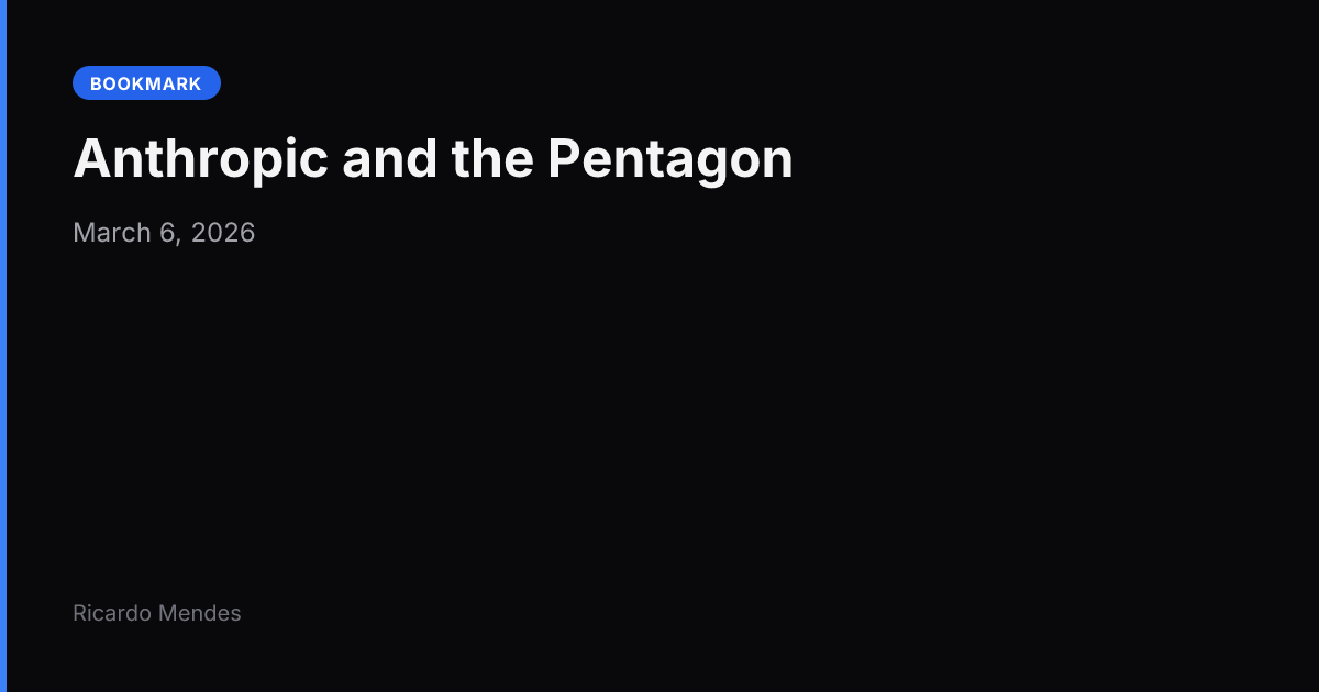Anthropic and the Pentagon