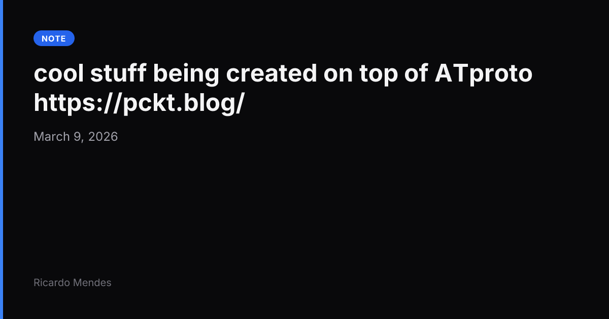 cool stuff being created on top of #ATproto https://pckt.blo...