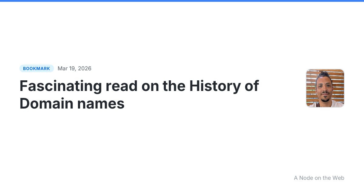 Fascinating read on the History of Domain names
