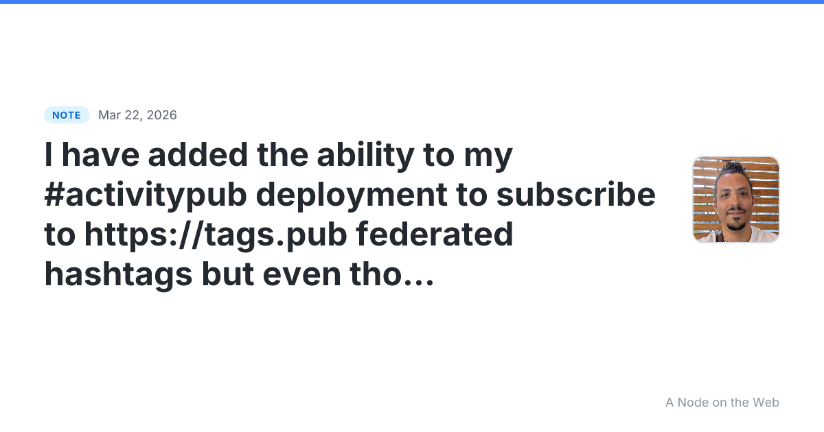 I have added the ability to my #activitypub deployment to su...