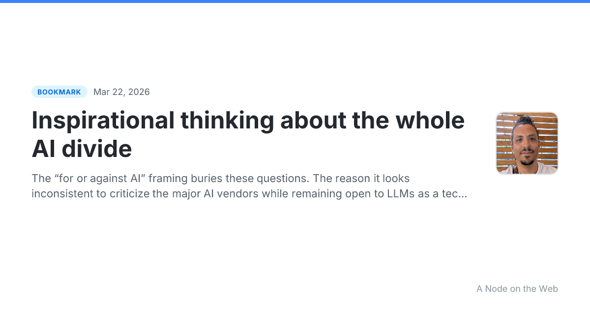 Inspirational thinking about the whole AI divide