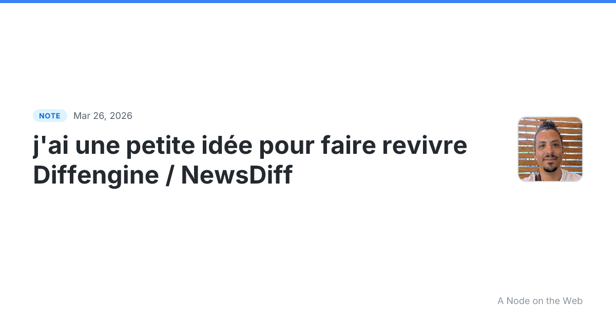 j’ai une petite idée pour faire revivre Diffengine / NewsDif...