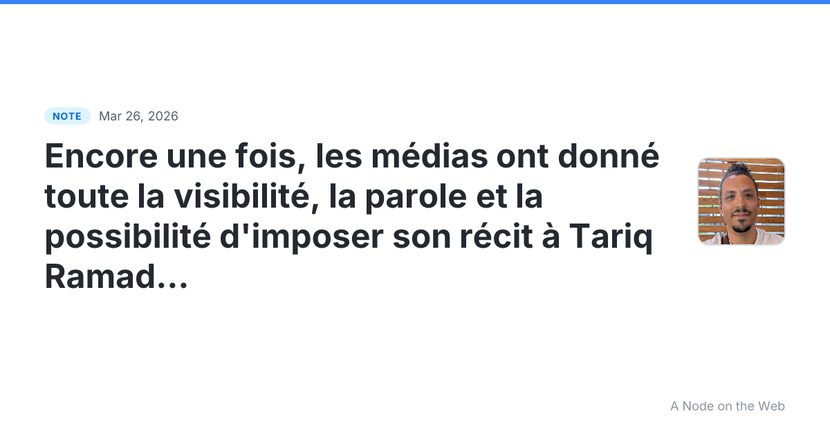 Encore une fois, les médias ont donné toute la visibilité, l...
