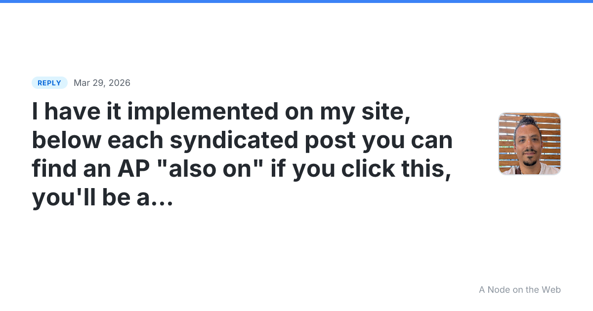 Reply to stefanbohacek.online/@stefan/116312...