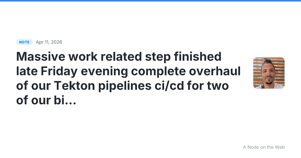 Massive work related step finished late Friday evening compl...