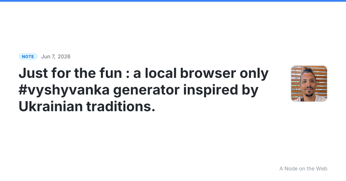 Just for the fun : a local browser only #vyshyvanka generato...
