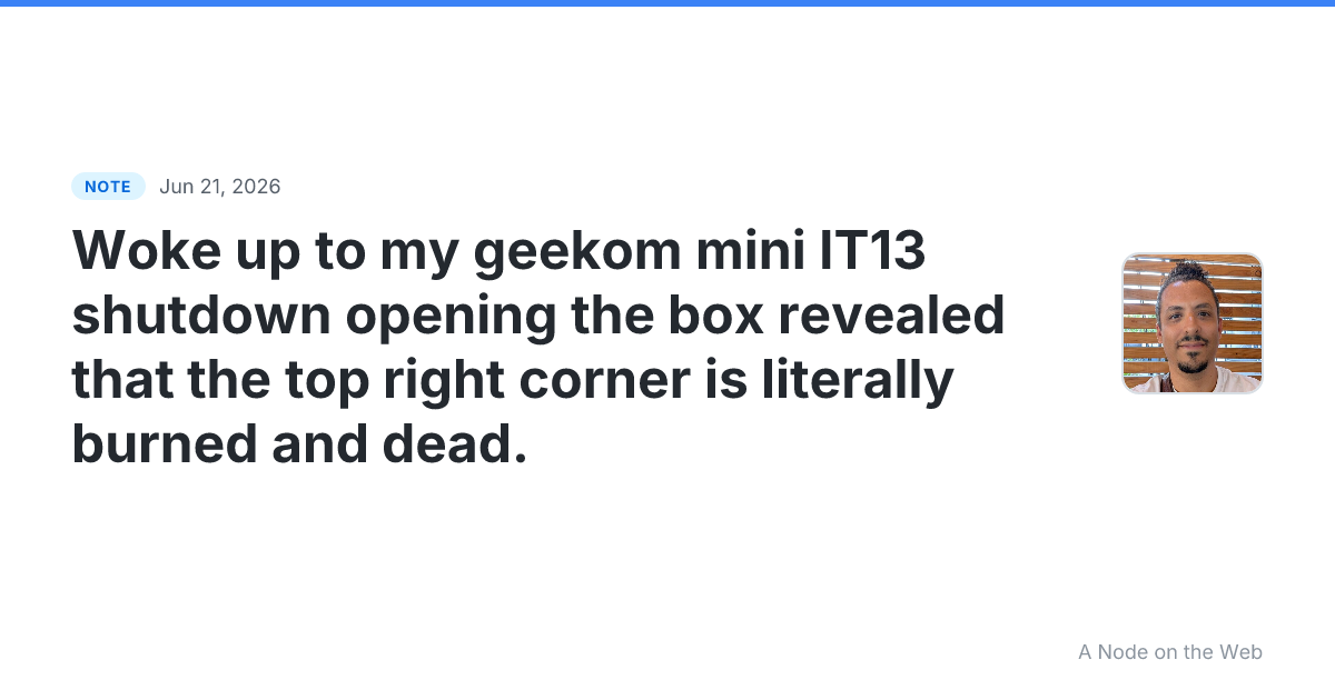 Woke up to my geekom mini IT13 shutdown opening the box reve...