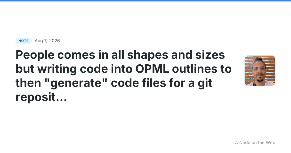 People comes in all shapes and sizes but writing code into O...