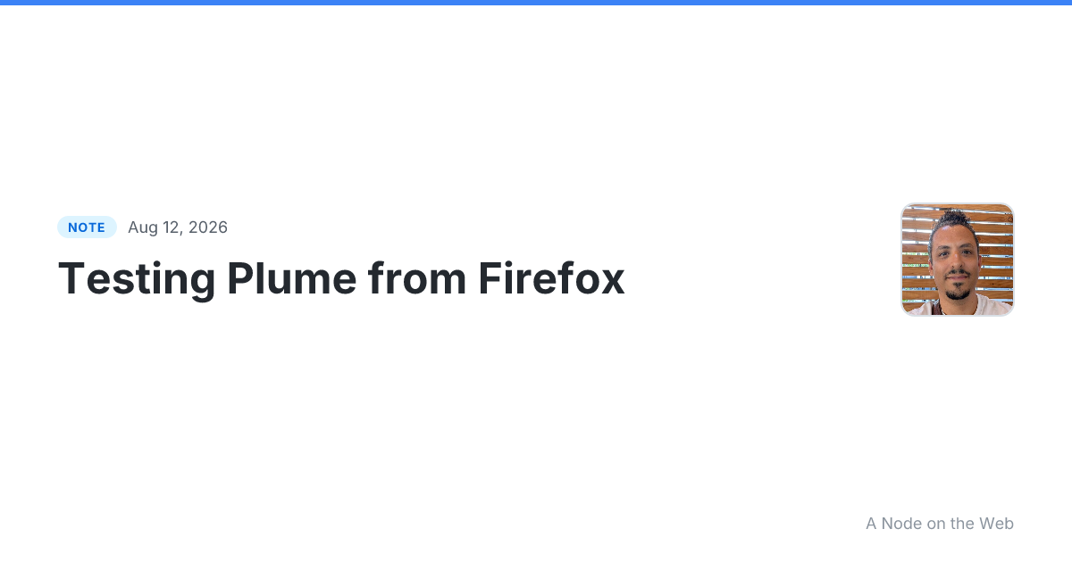 Testing Plume from Firefox