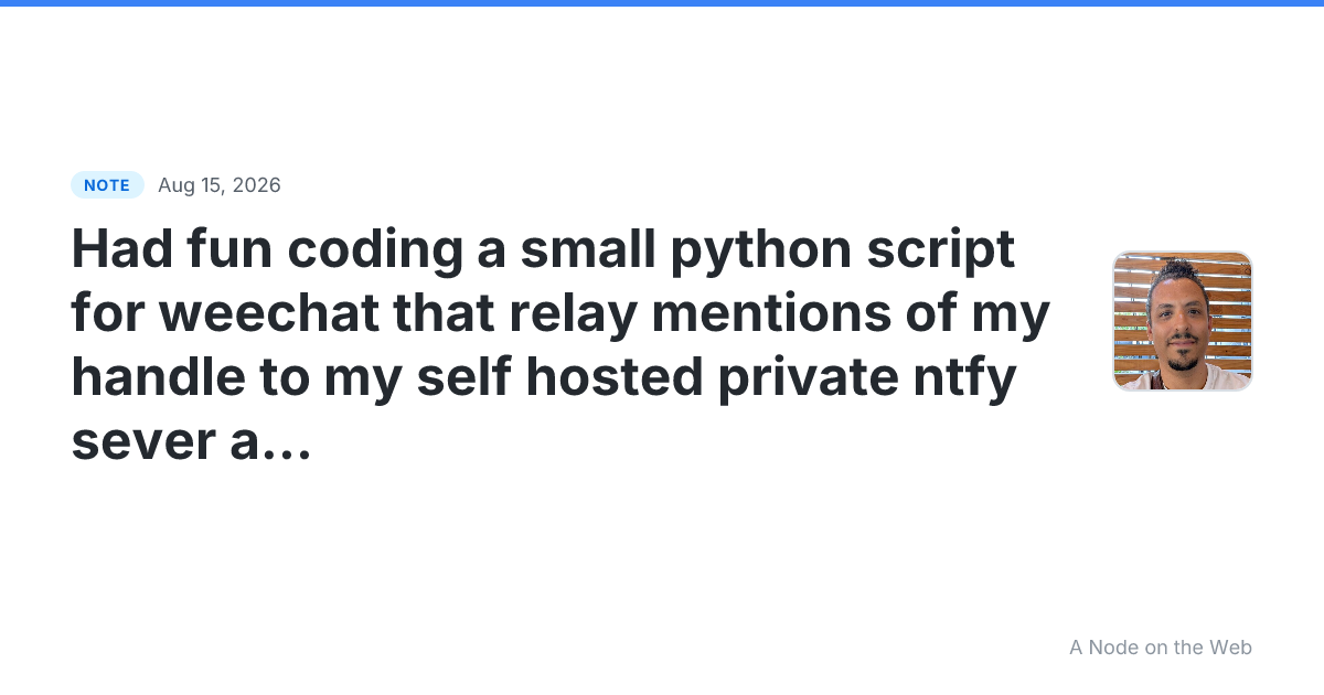 Had fun coding a small python script for weechat that relay...