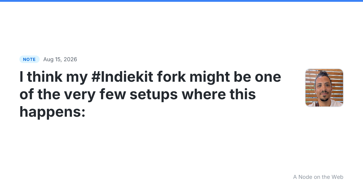 I think my #Indiekit fork might be one of the very few setup...