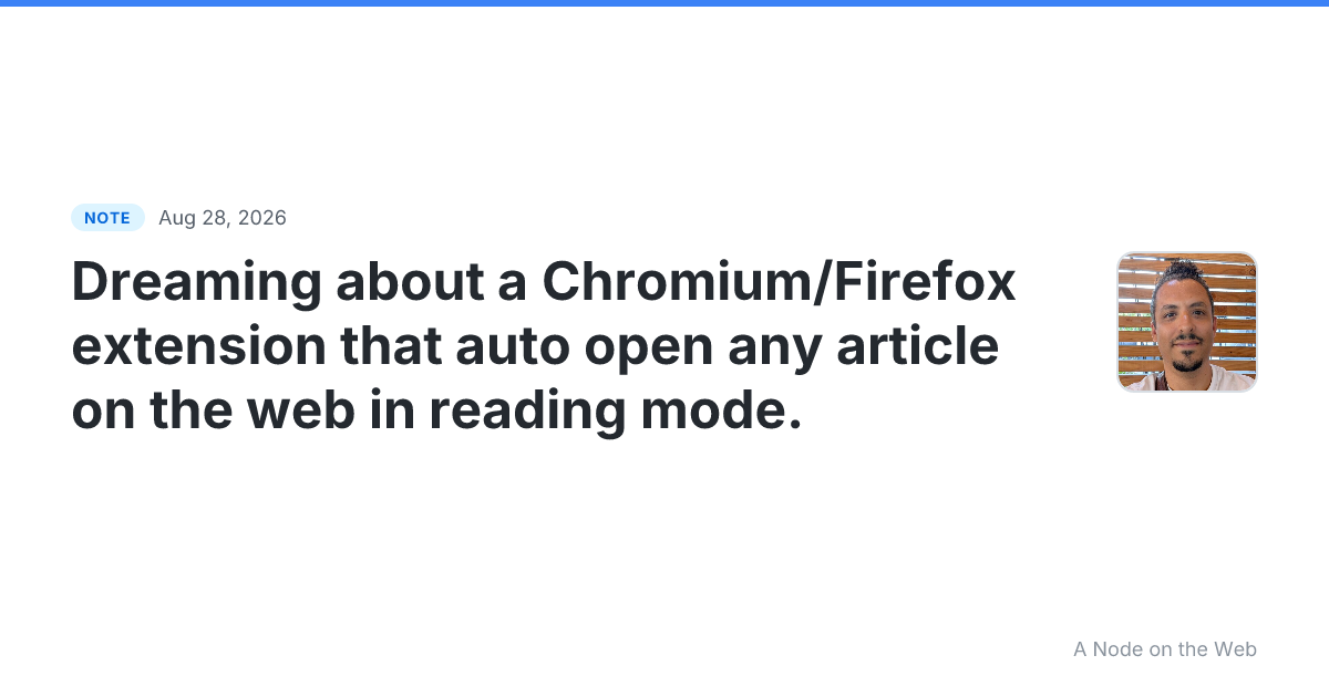 Dreaming about a Chromium/Firefox extension that auto open a...