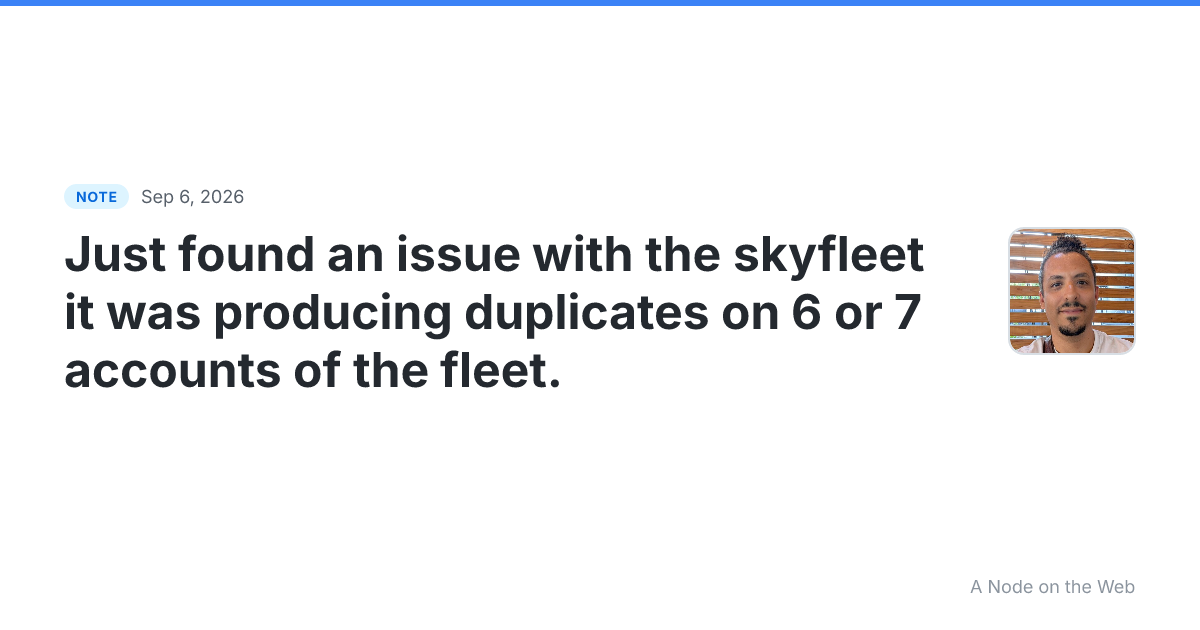 Just found an issue with the skyfleet it was producing dupli...