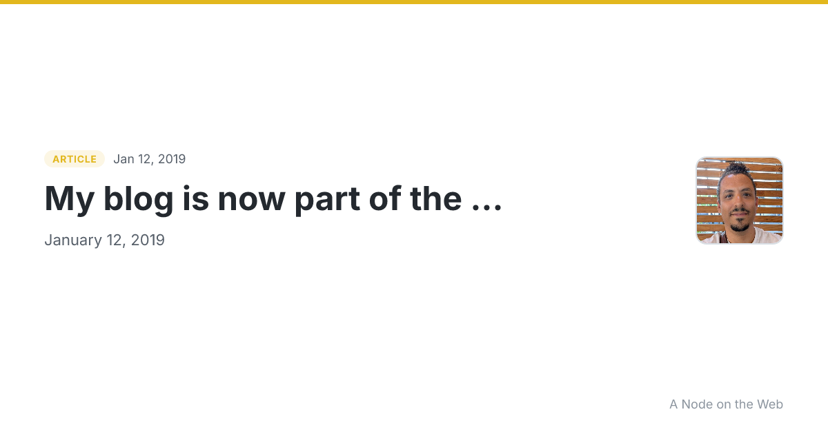 My blog is now part of the ...
