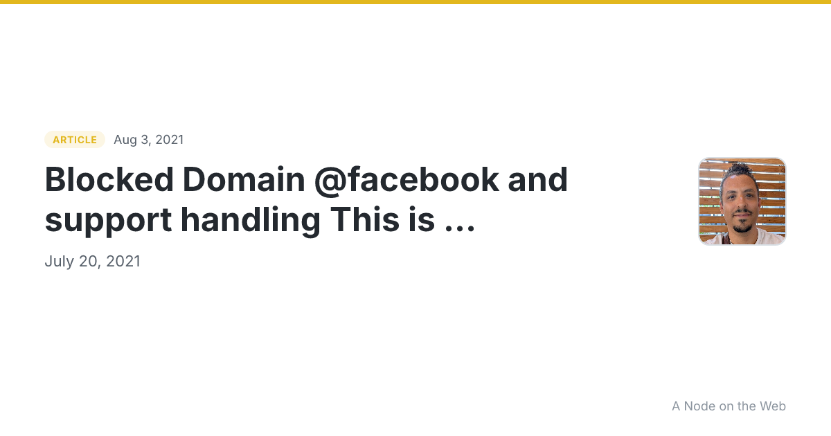 Blocked Domain @facebook and support handling

This is ...