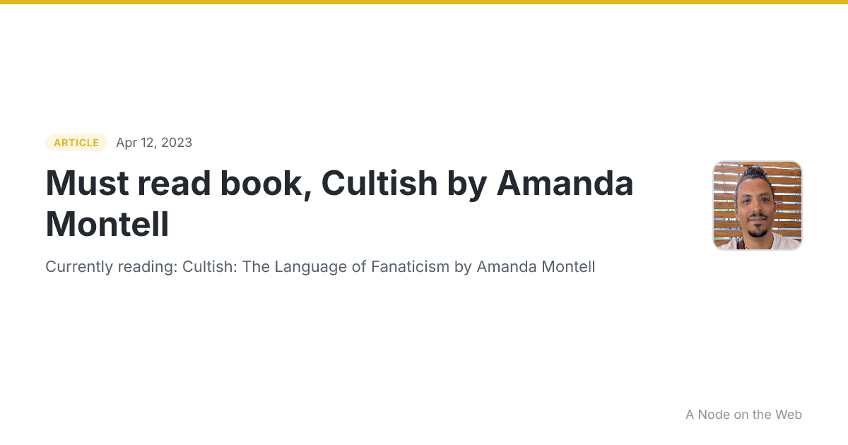 Must read book, Cultish by Amanda Montell