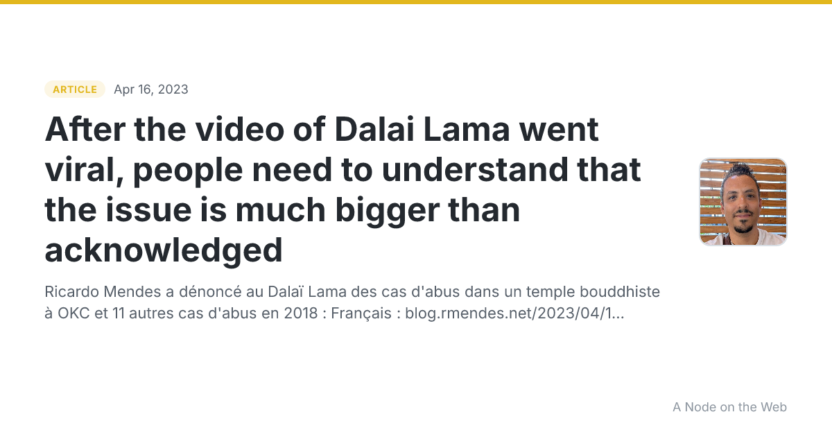 After the video of Dalai Lama went viral, people need to understand that the issue is much bigger than acknowledged