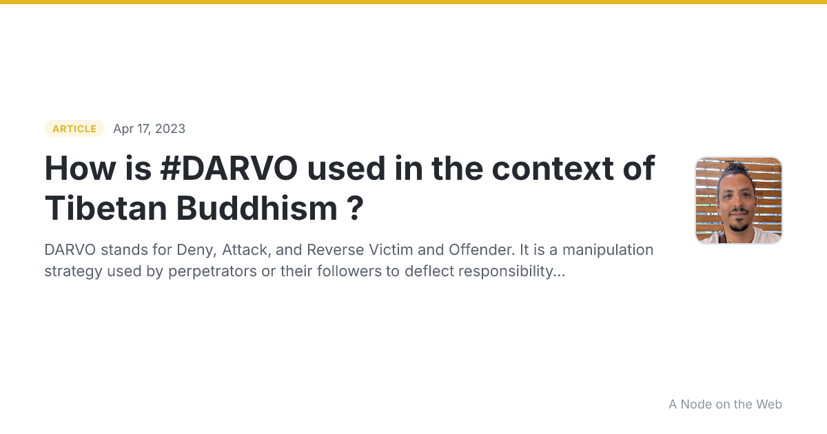 How is #DARVO used in the context of Tibetan Buddhism ?