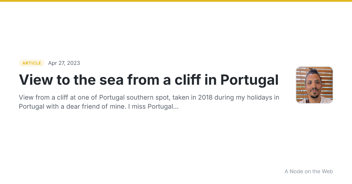 View to the sea from a cliff in Portugal