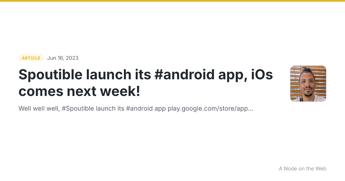 Spoutible launch its #android app, iOs comes next week!