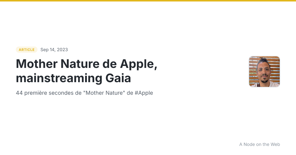 Mother Nature de Apple, mainstreaming Gaia