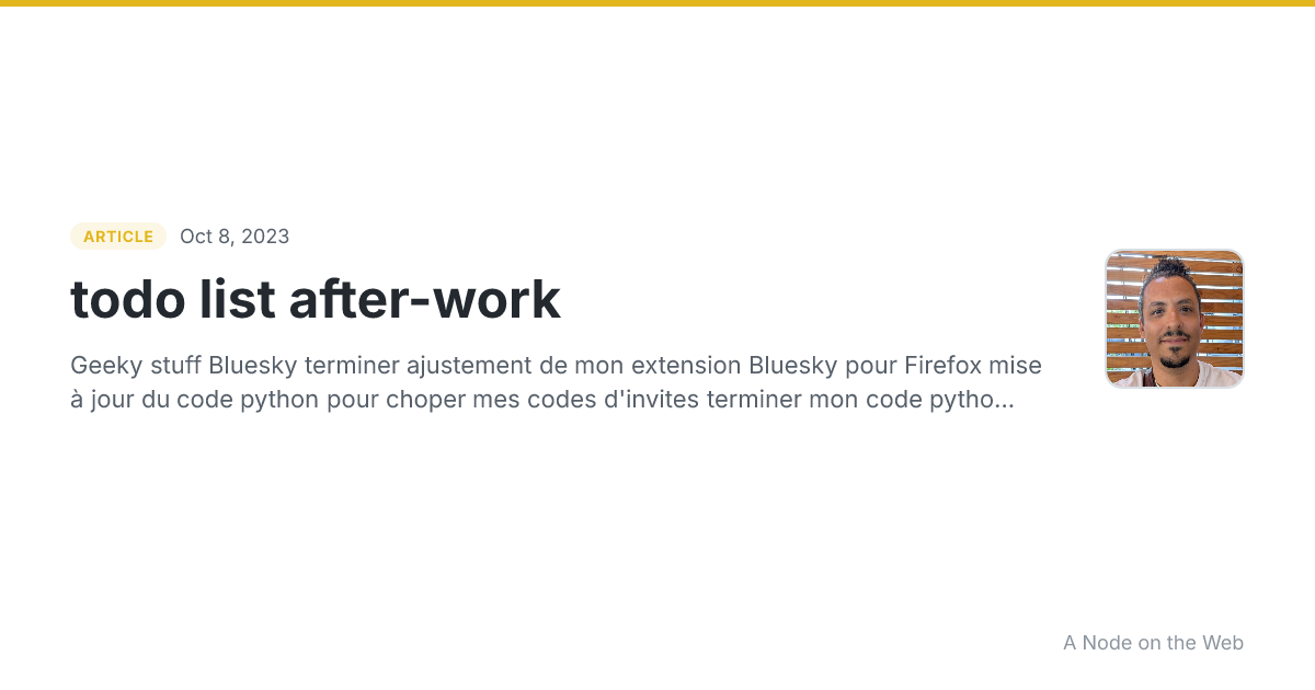 todo list after-work