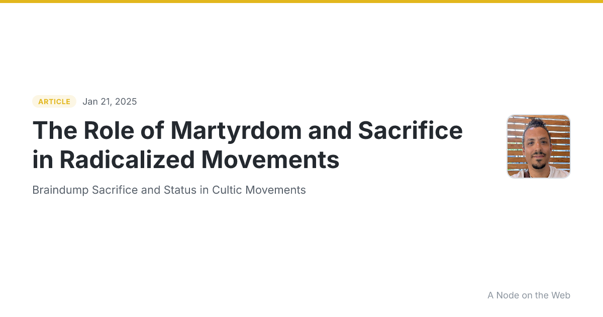 The Role of Martyrdom and Sacrifice in Radicalized Movements