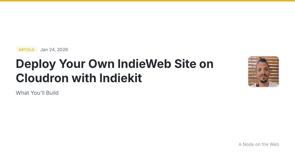 Deploy Your Own IndieWeb Site on Cloudron with Indiekit