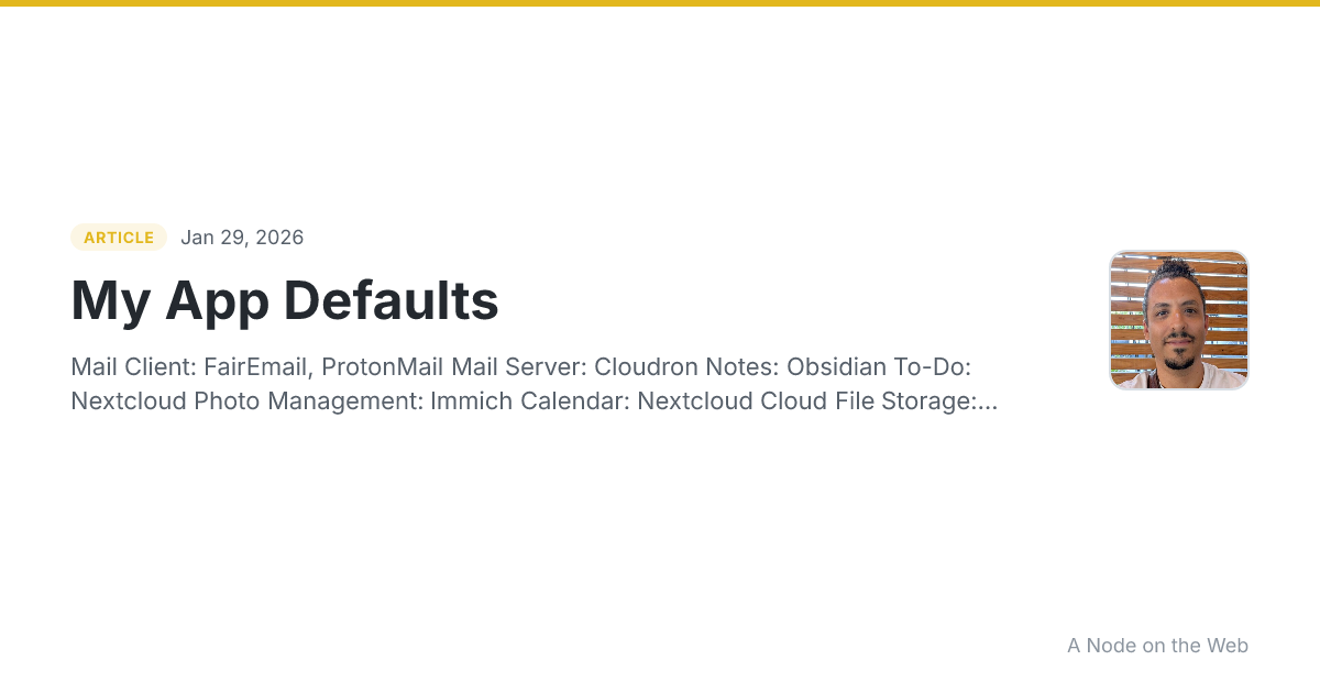 My App Defaults