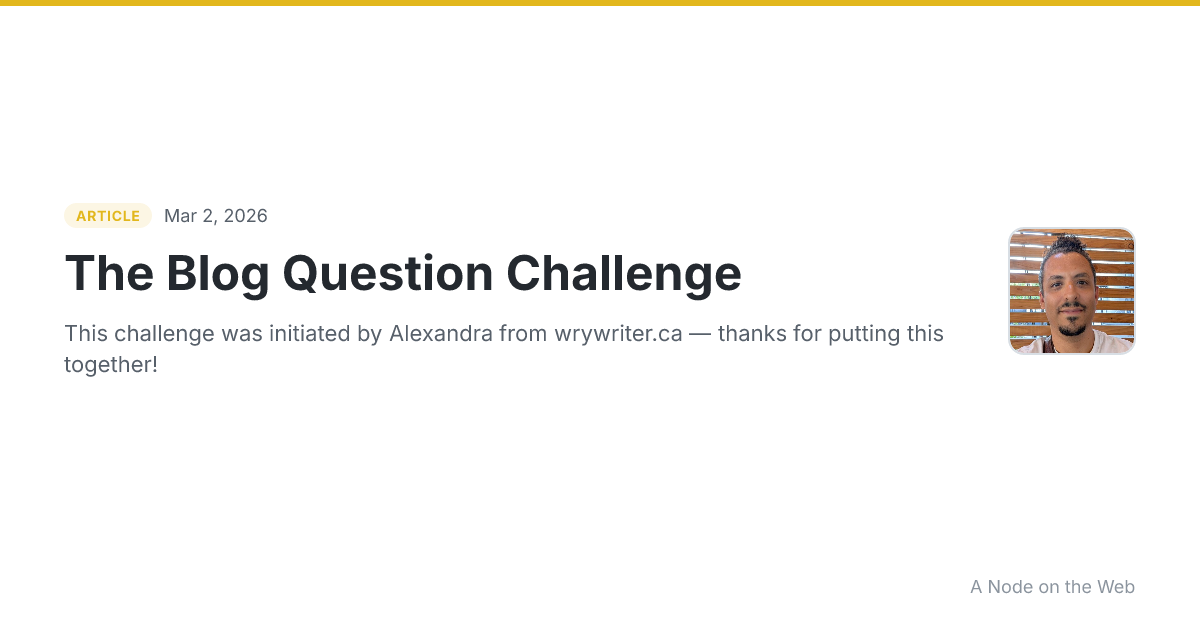 The Blog Question Challenge