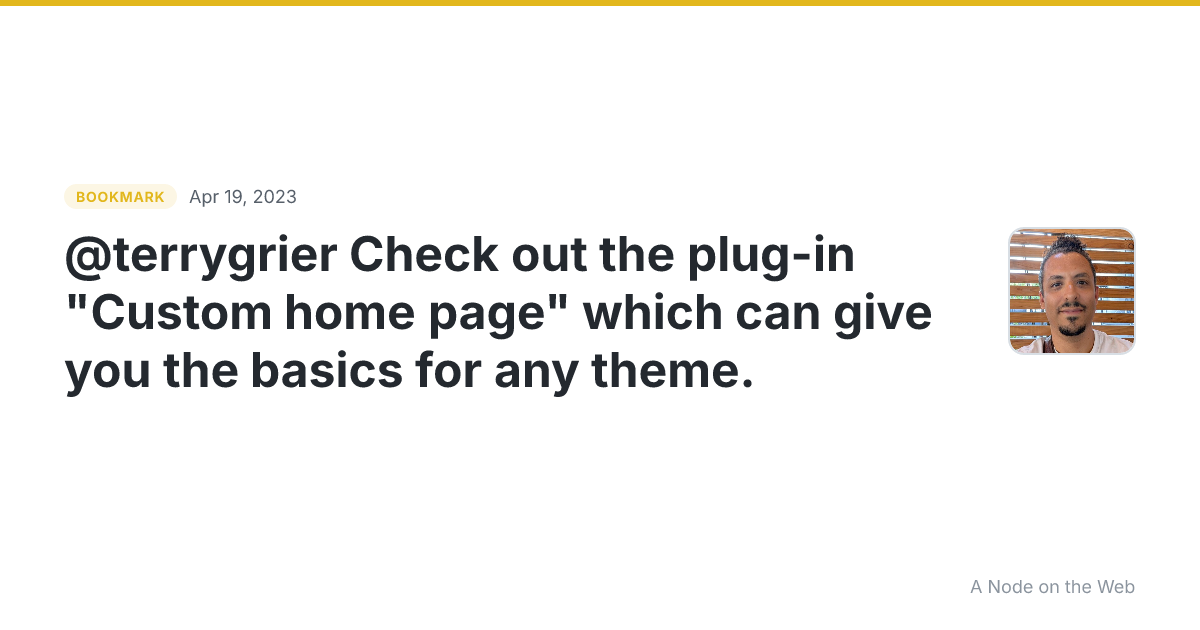 @terrygrier Check out the plug-in "Custom home page" which can give you the basics for any theme.