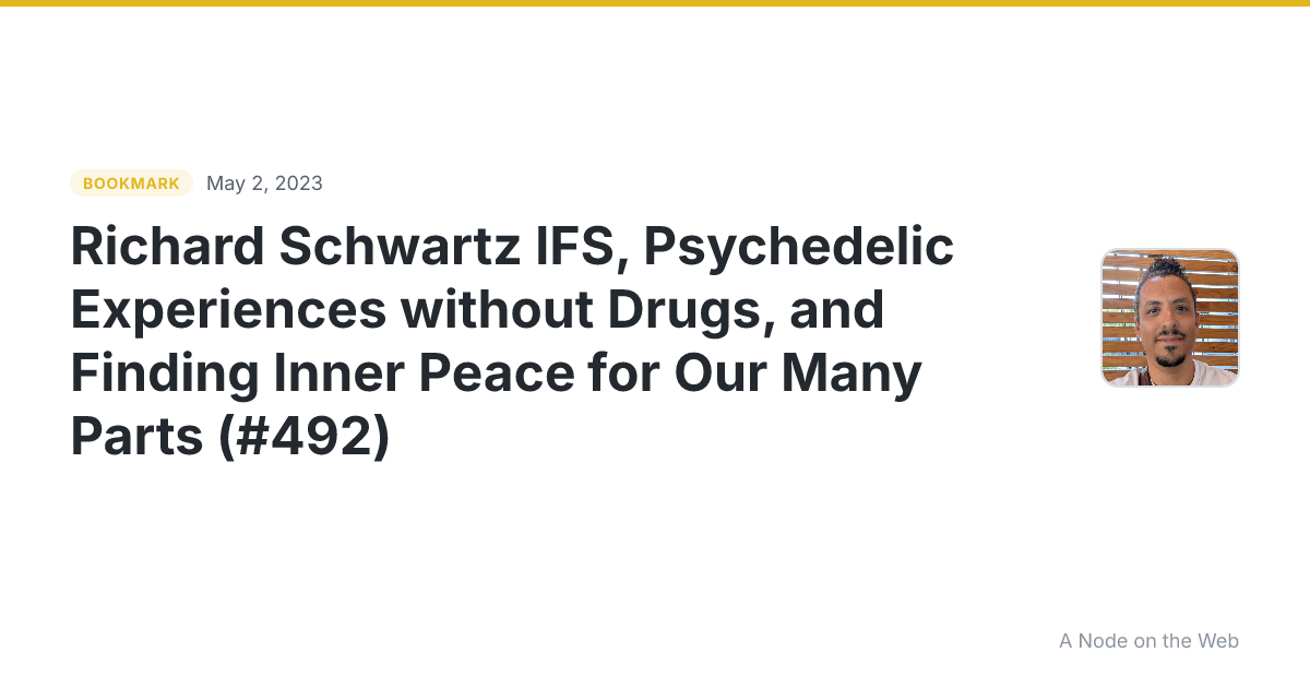 Richard Schwartz IFS, Psychedelic Experiences without Drugs, and Finding Inner Peace for Our Many Parts (#492)