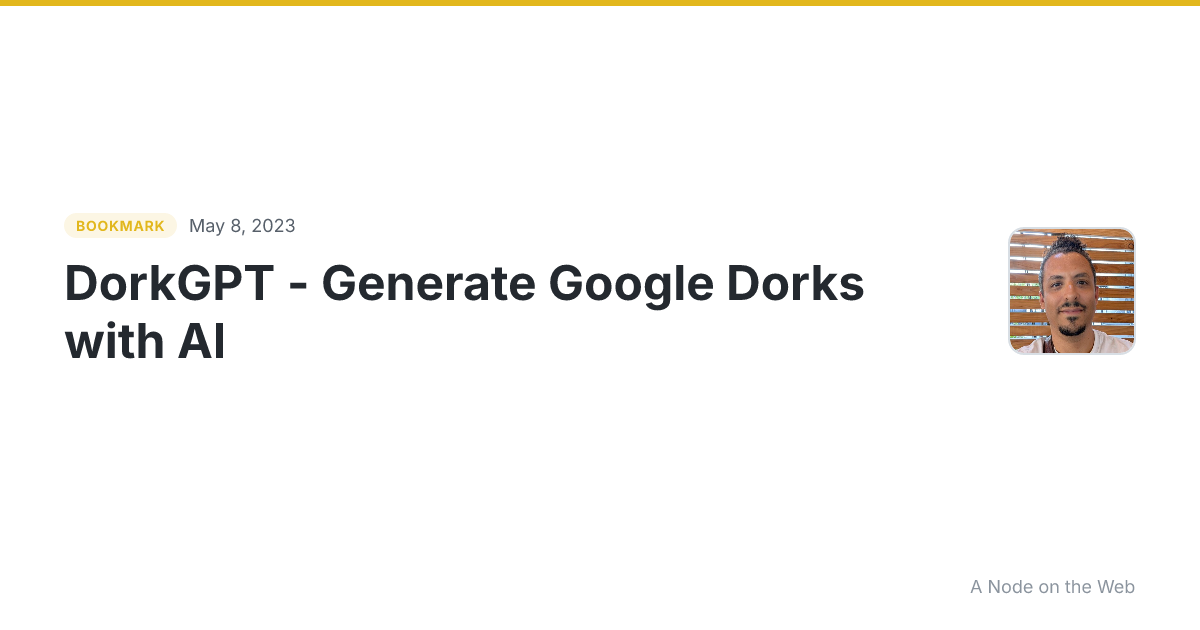 DorkGPT - Generate Google Dorks with AI