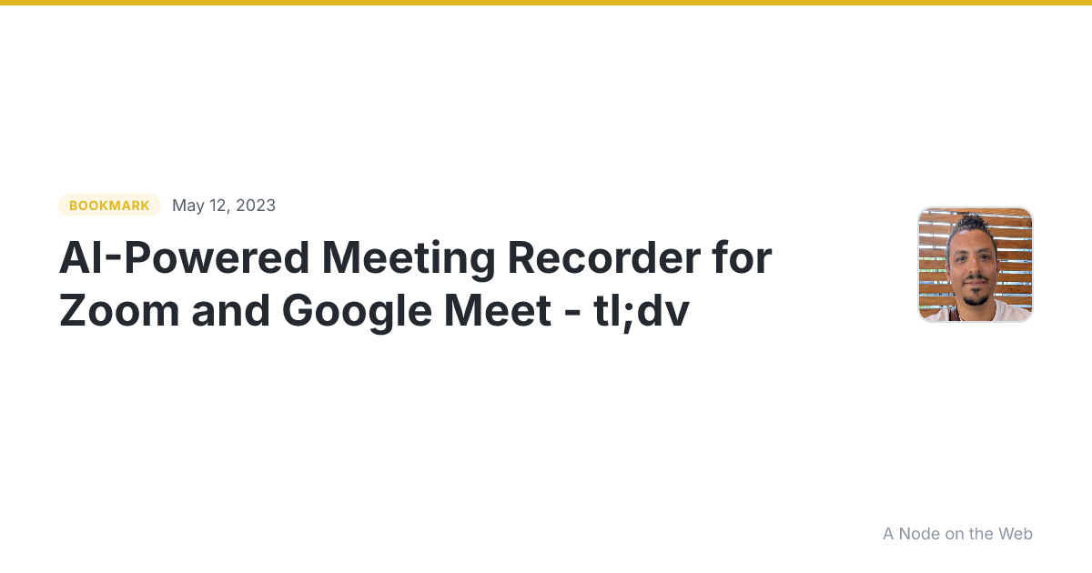 AI-Powered Meeting Recorder for Zoom and Google Meet - tl;dv