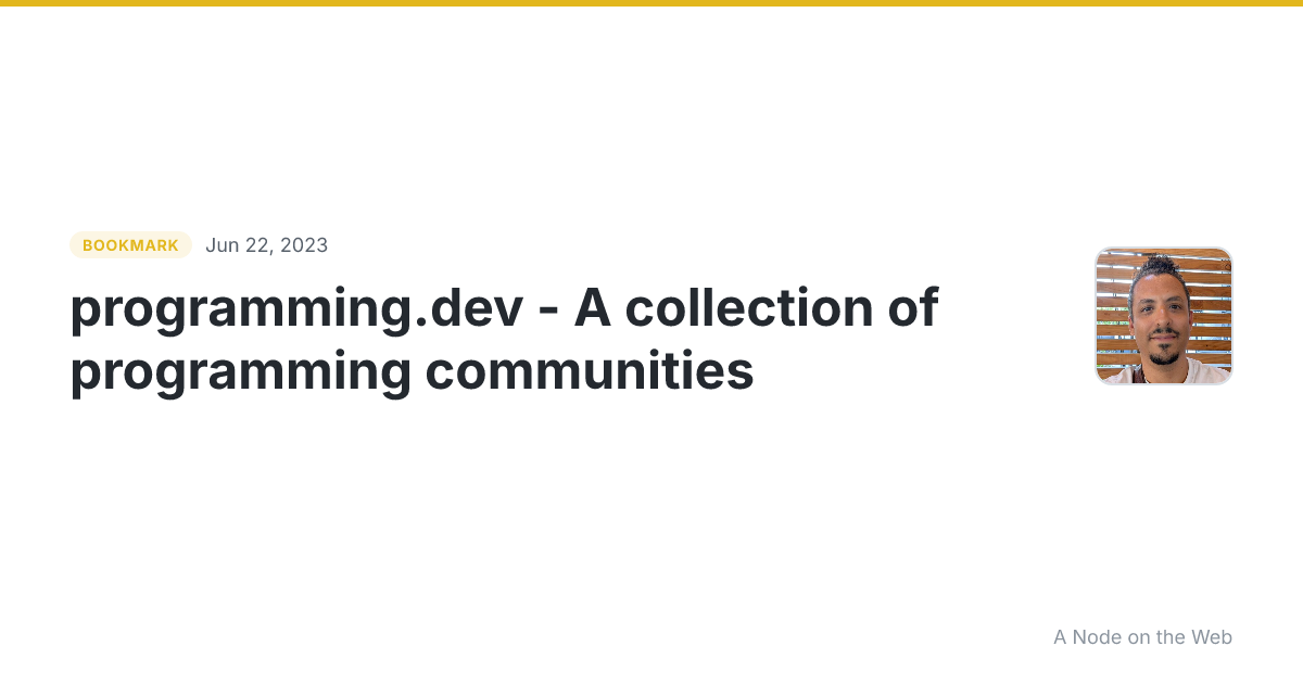 programming.dev - A collection of programming communities