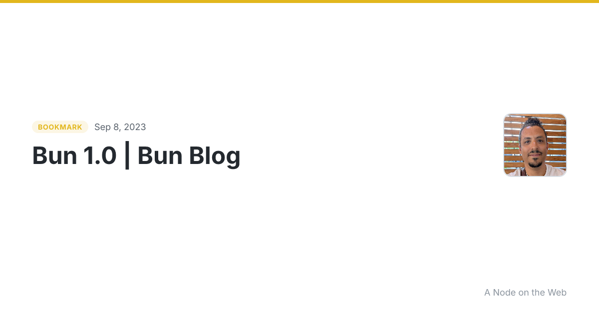Bun 1.0 | Bun Blog