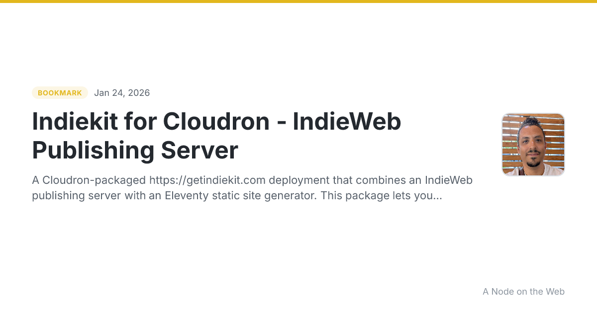 Indiekit for Cloudron - IndieWeb Publishing Server