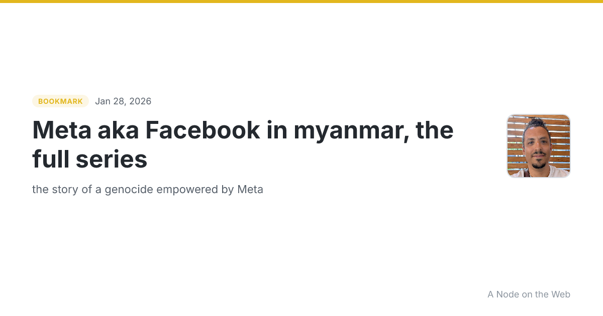 Meta aka Facebook in myanmar, the full series