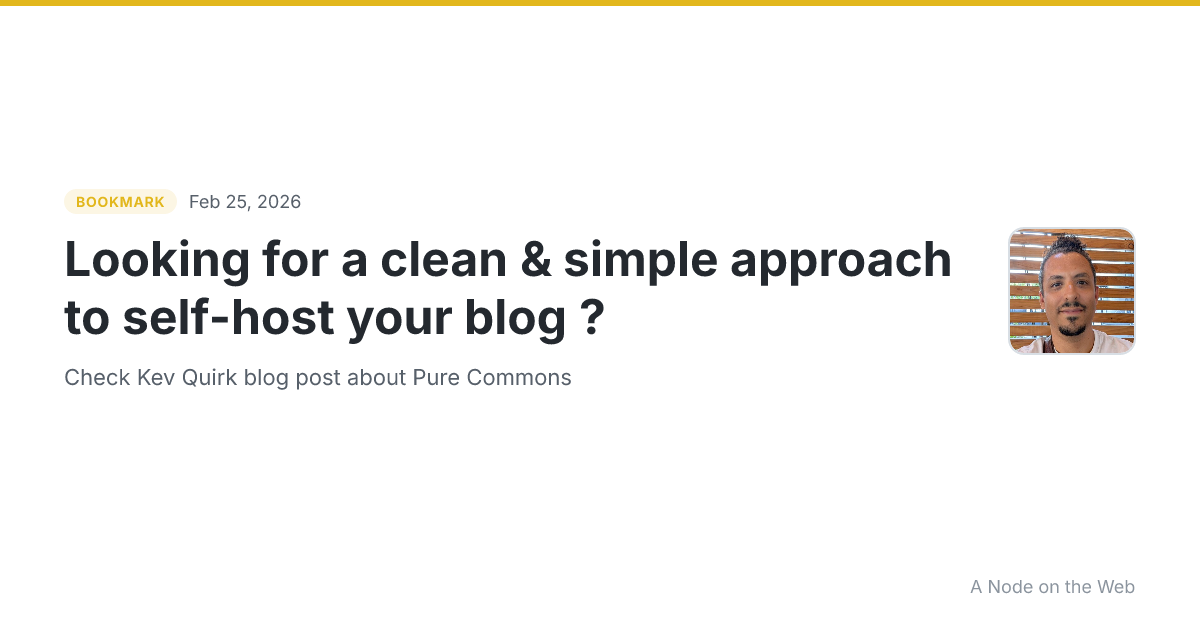 Looking for a clean & simple approach to self-host your blog ?