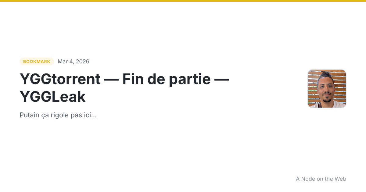 YGGtorrent — Fin de partie — YGGLeak