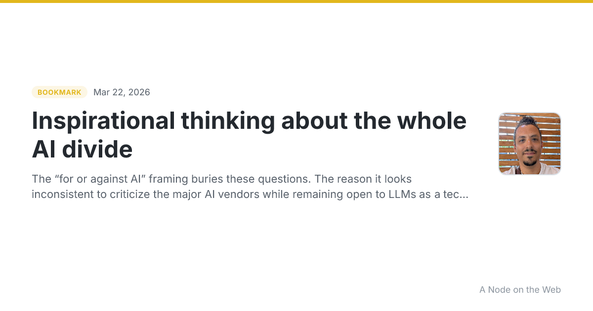 Inspirational thinking about the whole AI divide