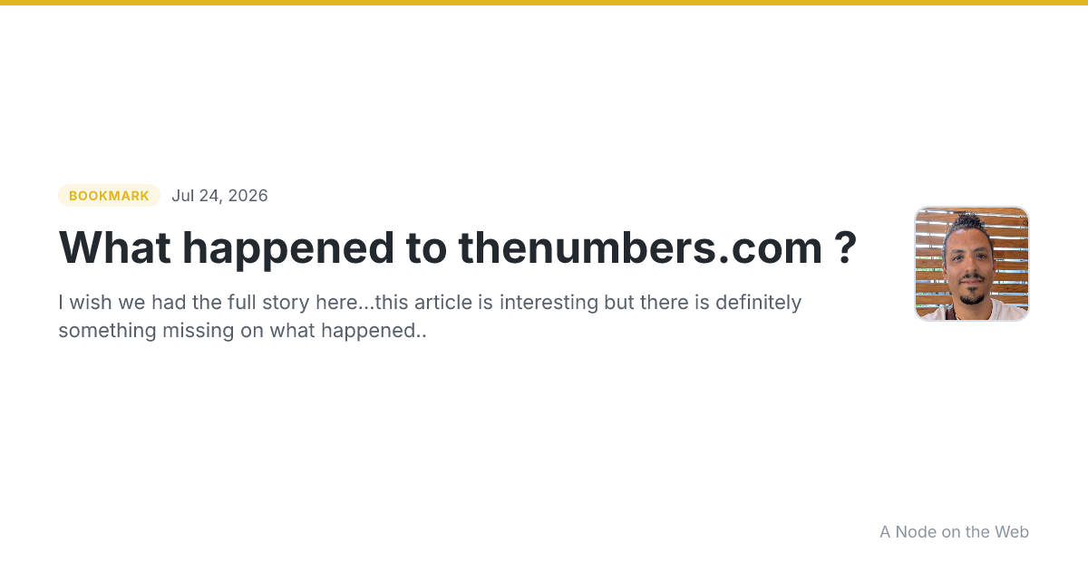 What happened to thenumbers.com ?