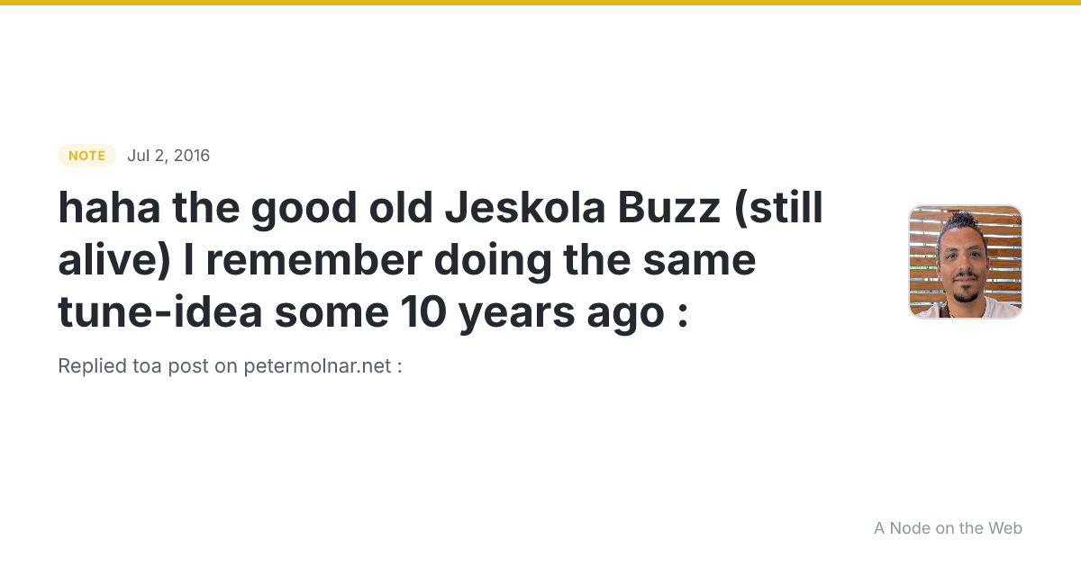 haha the good old Jeskola Buzz (still alive) I remember doing the same tune-idea some 10 years ago :